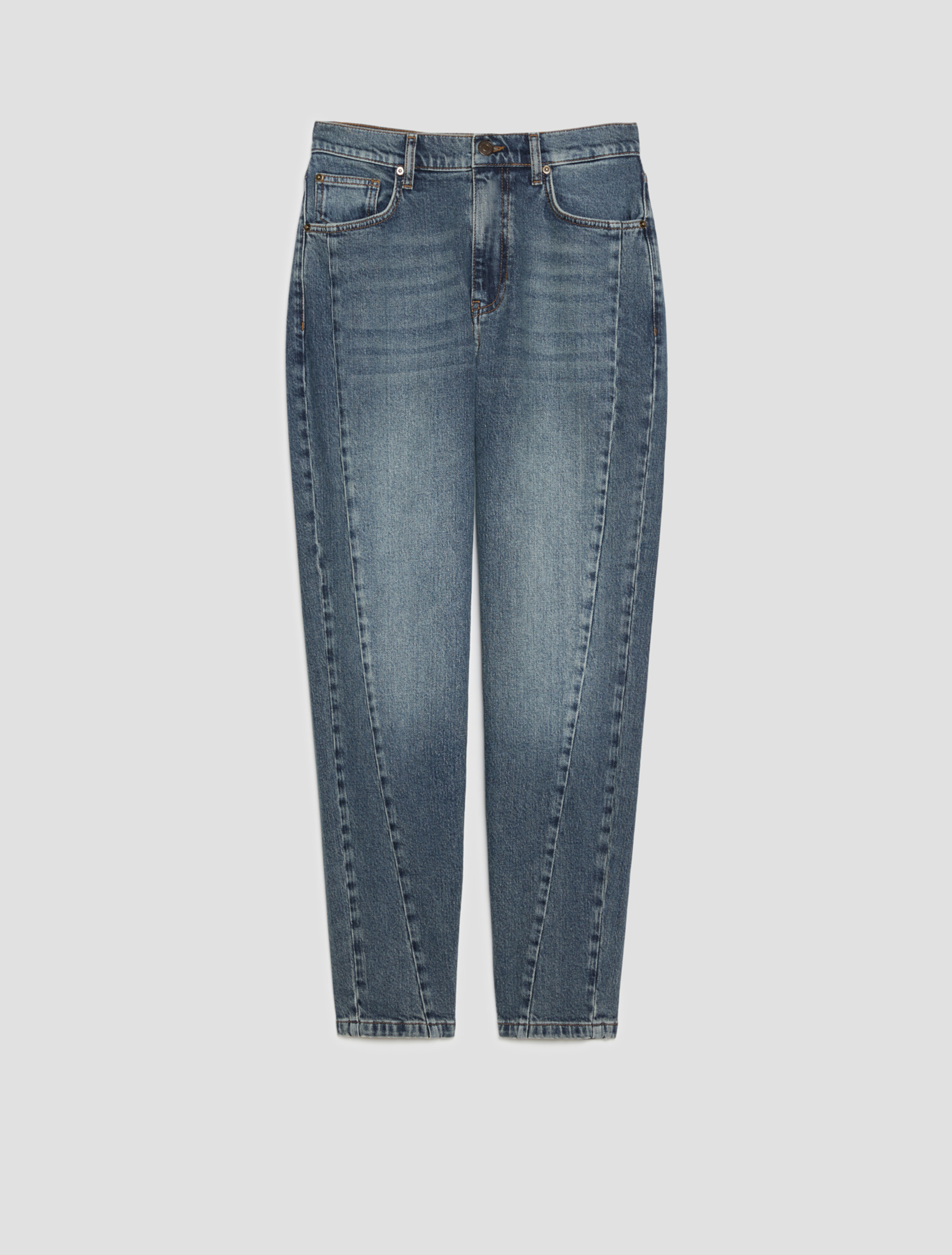 Stone-washed barrel-leg jeans - BLUE JEANS - pennyblack