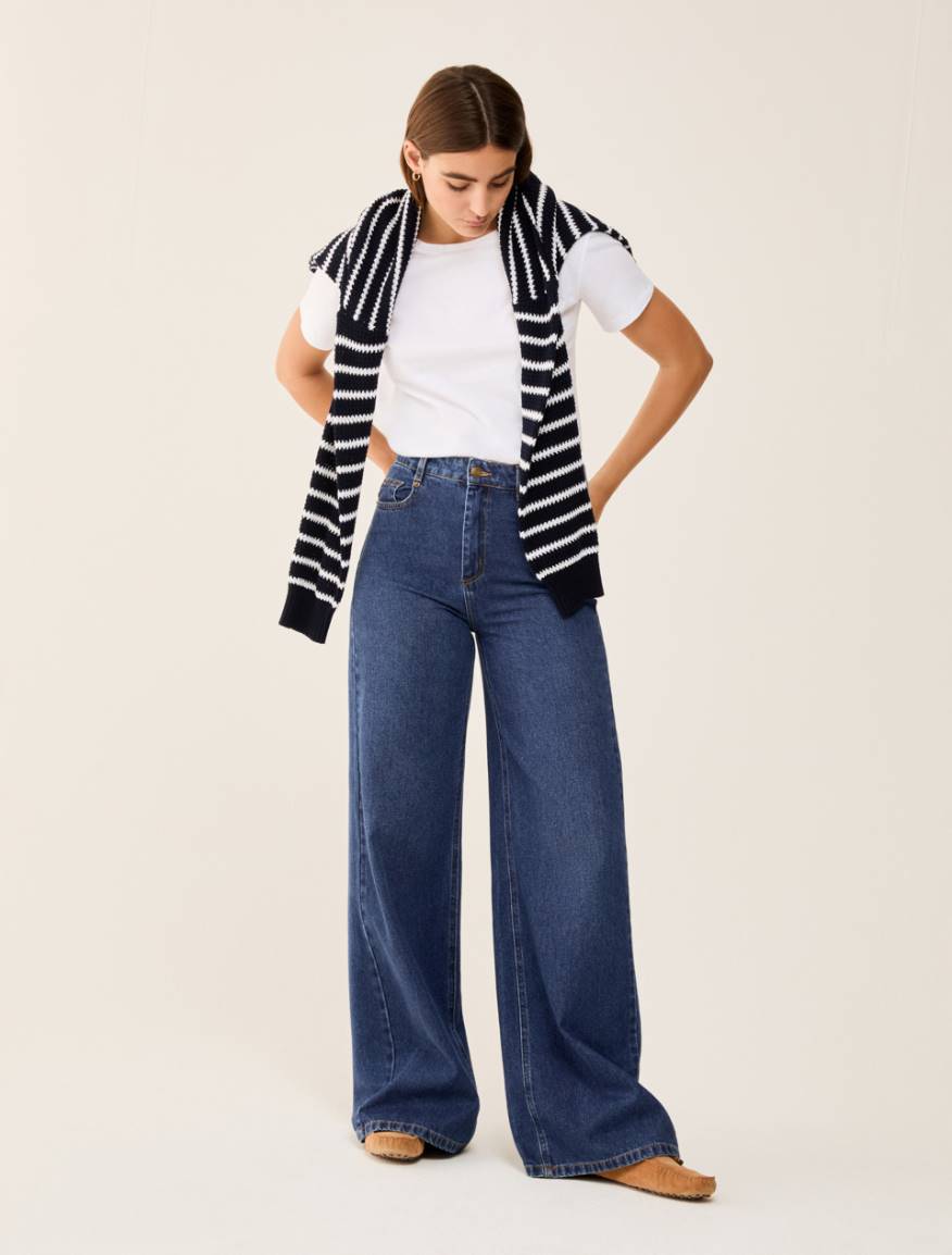 Wide-leg jeans - MIDNIGHTBLUE - Pennyblack