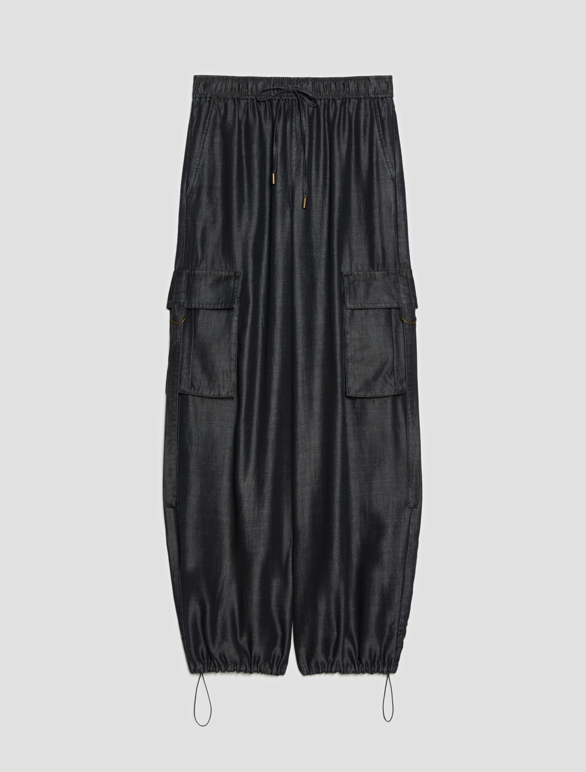 Fluid denim cargo jeans - BLACK - pennyblack