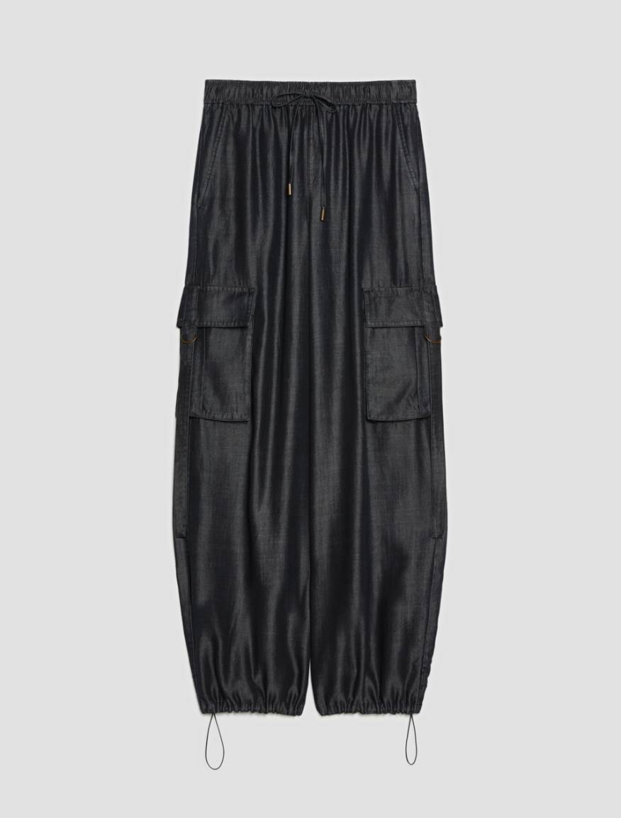 Fluid denim cargo jeans - BLACK - Pennyblack - 2