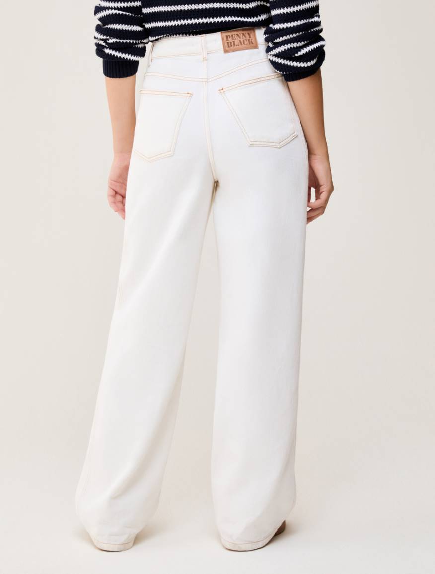 Balloon-cut jeans - WHITE - Pennyblack - 3