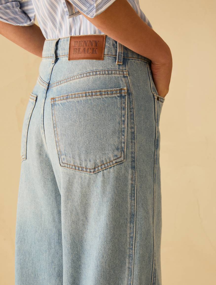 Balloon-cut jeans - BLUE JEANS - Pennyblack - 4