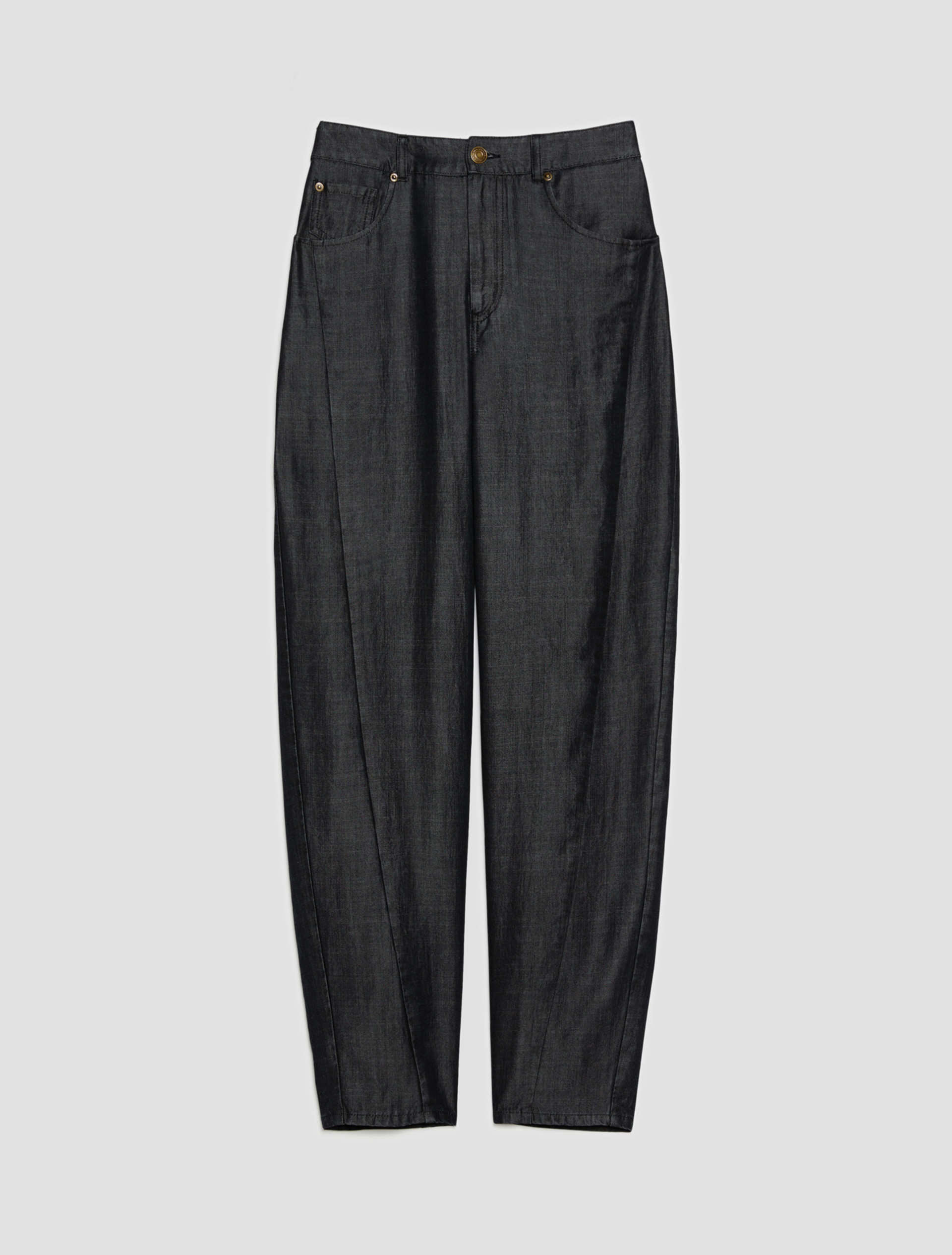 Fluid denim barrel-leg jeans - BLACK - pennyblack