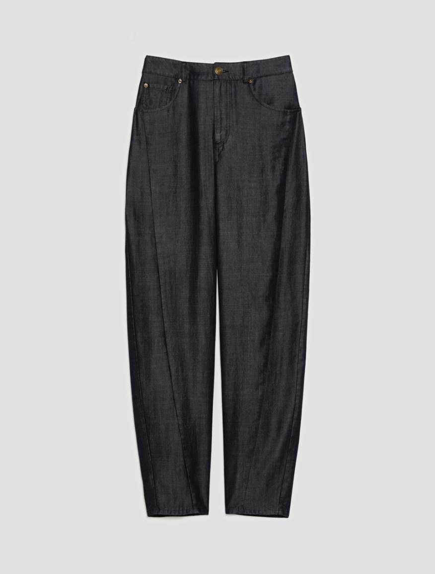 Fluid denim barrel-leg jeans - BLACK - Pennyblack - 2