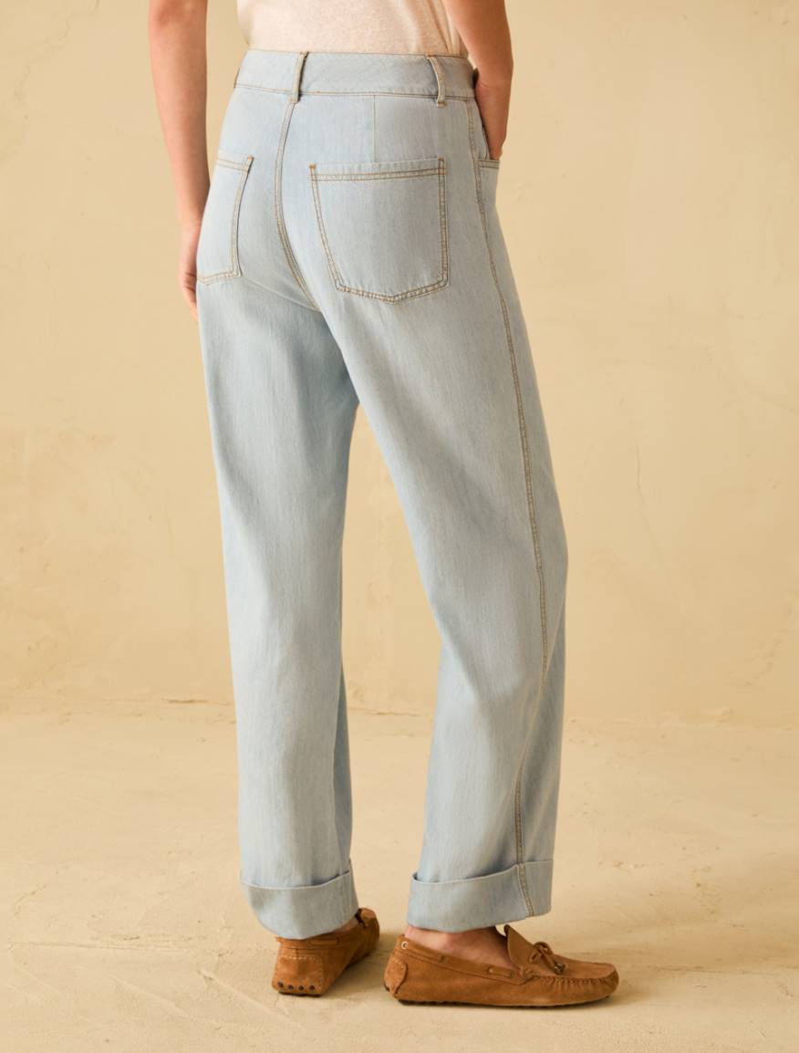 Lightweight straight-leg jeans - LIGHT BLUE - Pennyblack - 3