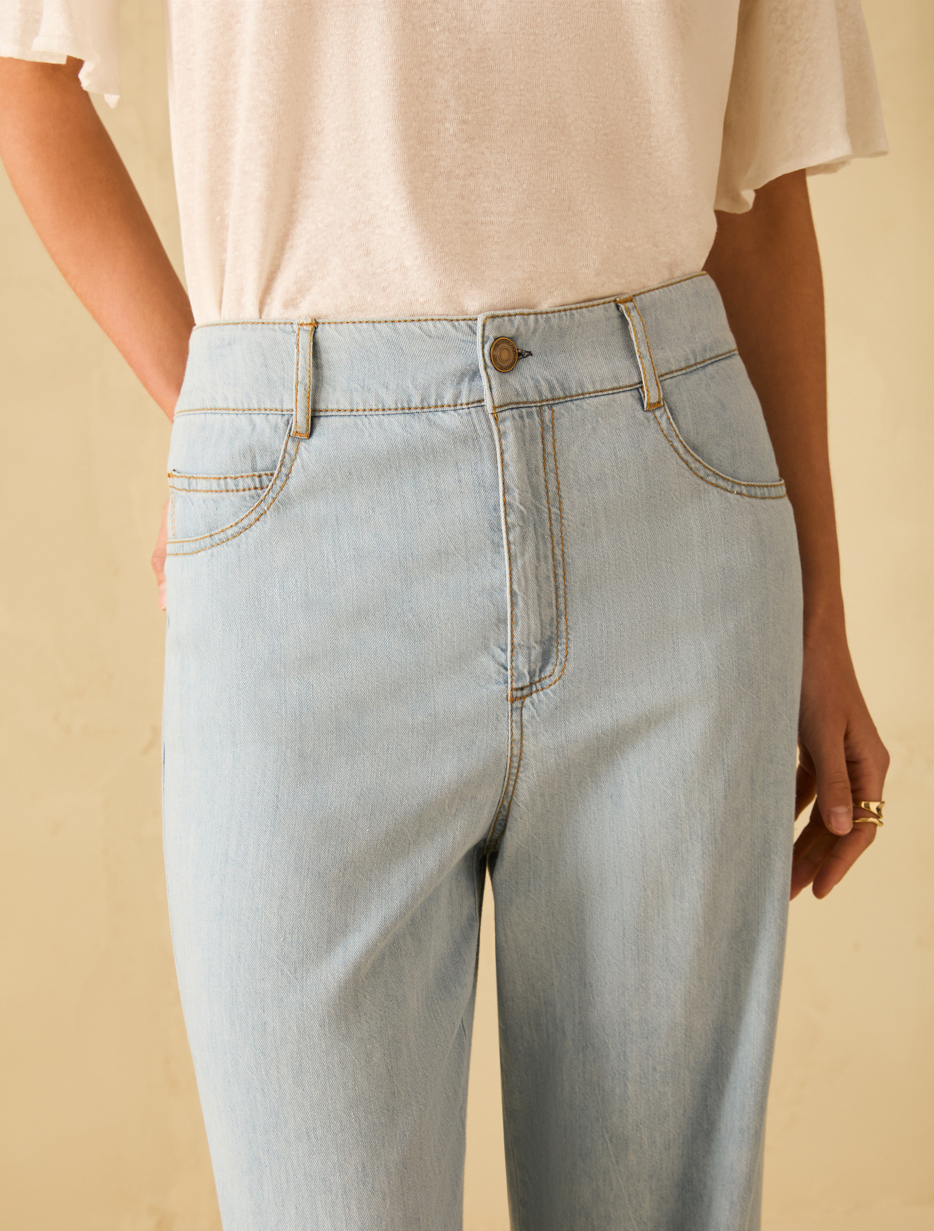 Lightweight straight-leg jeans - LIGHT BLUE - pennyblack