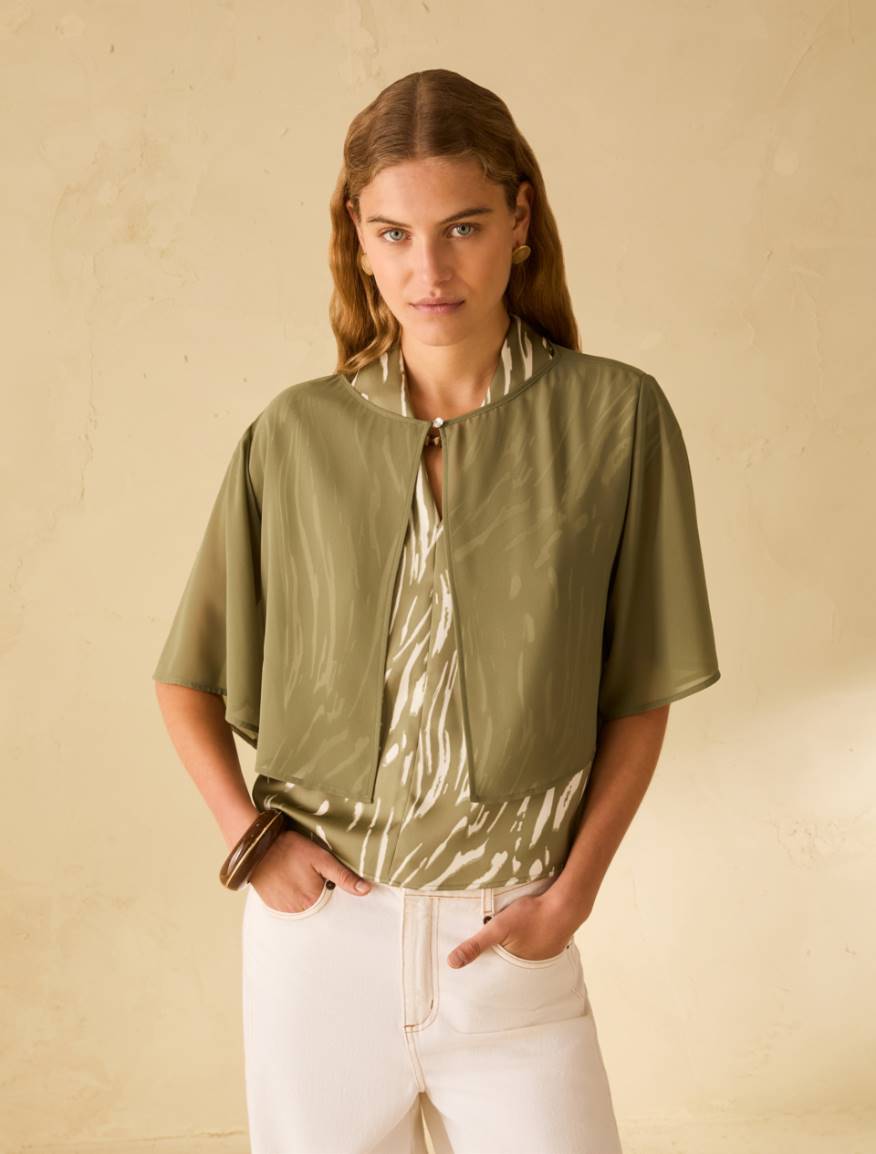 Georgette shrug - GREEN - Pennyblack