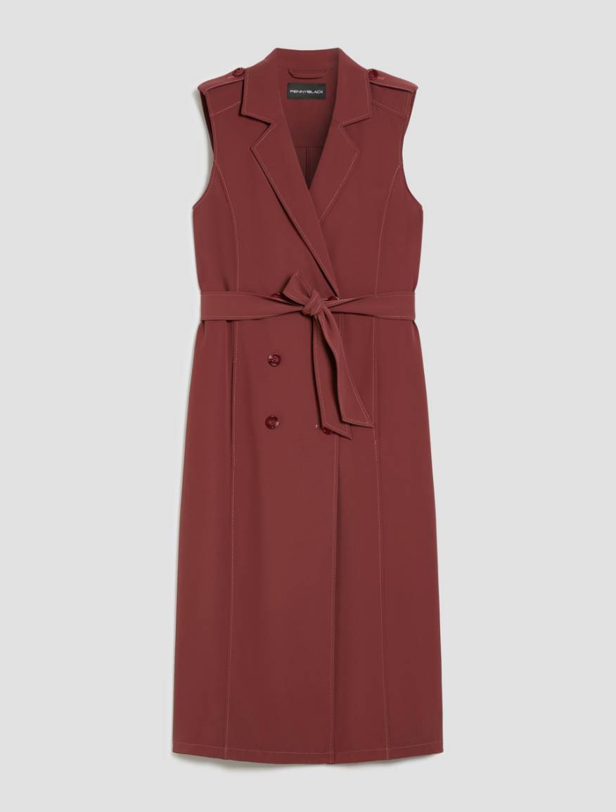 Flowing-fabric vest dress - BORDEAUX - Pennyblack - 2