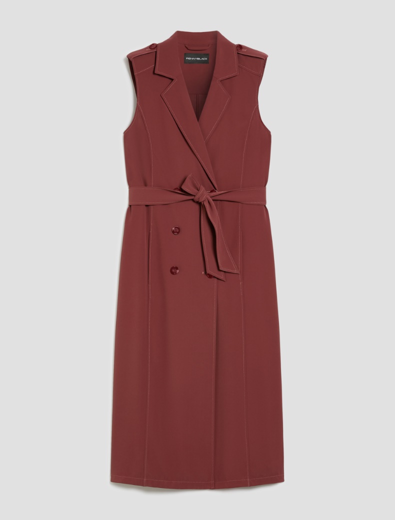 Flowing-fabric vest dress - BORDEAUX - pennyblack