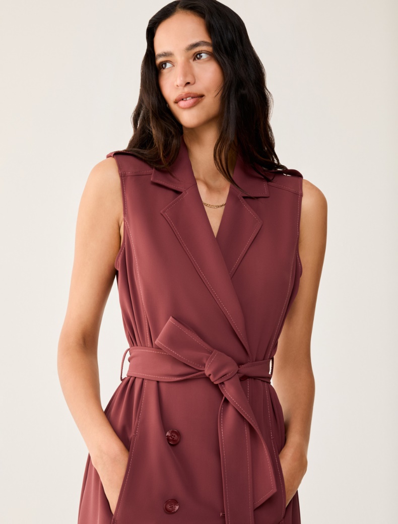 Flowing-fabric vest dress - BORDEAUX - pennyblack
