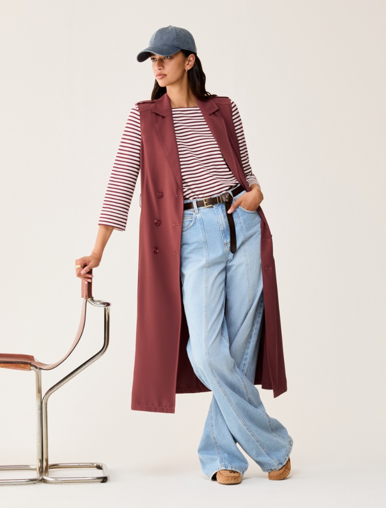 Flowing-fabric vest dress - BORDEAUX - pennyblack