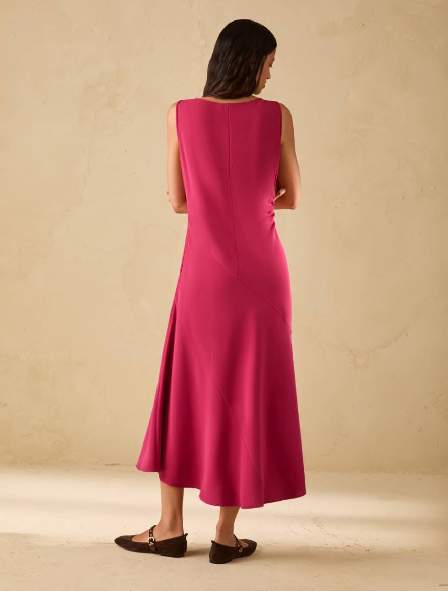 Midi dress in sablé fabric - FUCHSIA - Pennyblack - 3