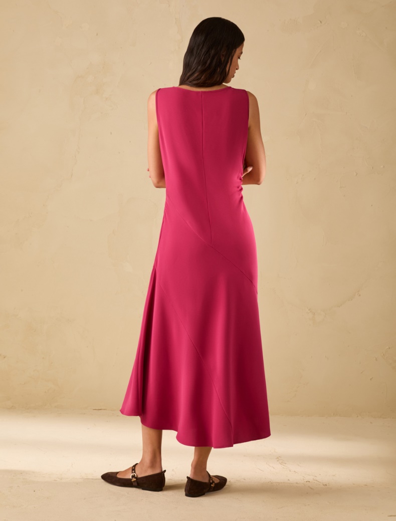 Midi dress in sablé fabric - FUCHSIA - pennyblack