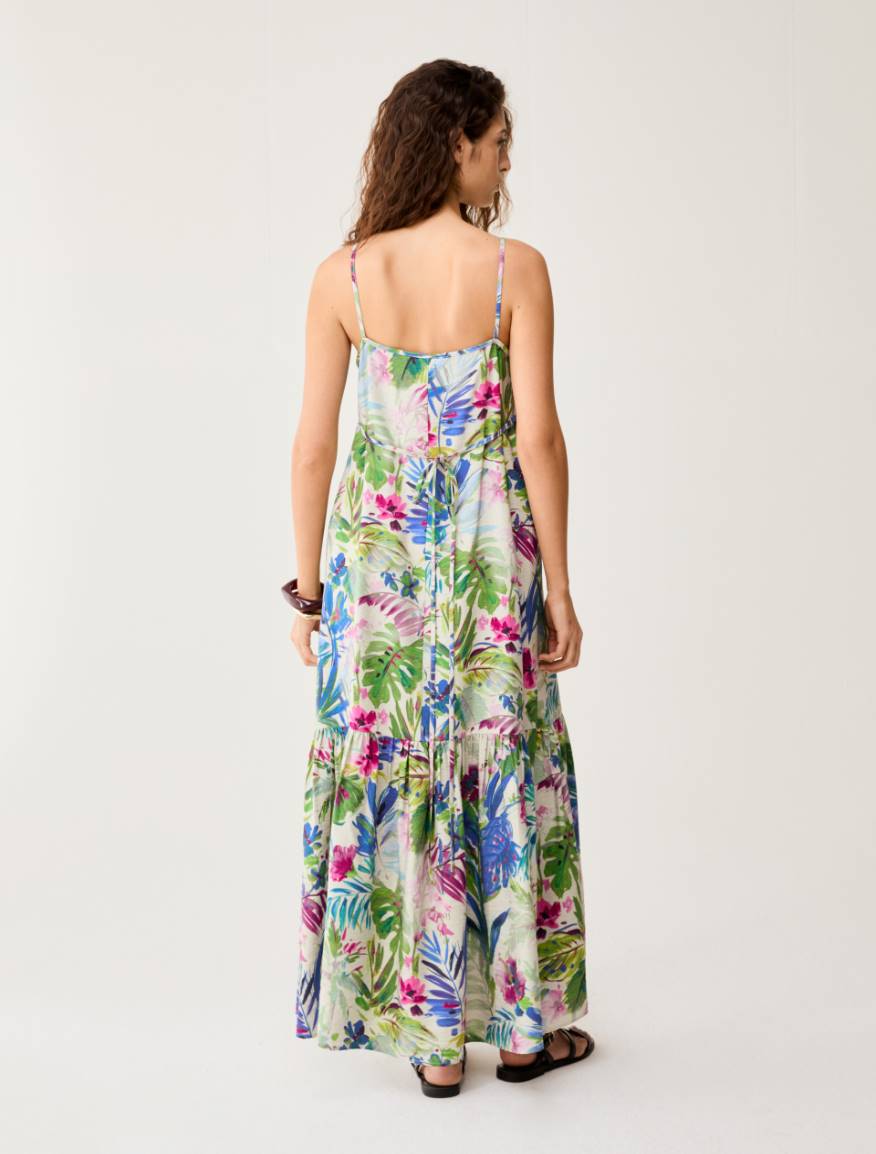 Botanical-patterned maxi dress - ECRU - Pennyblack - 3