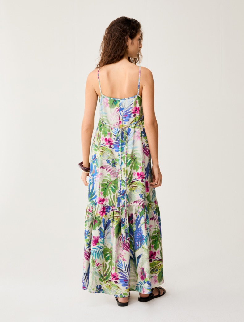 Botanical-patterned maxi dress - ECRU - pennyblack