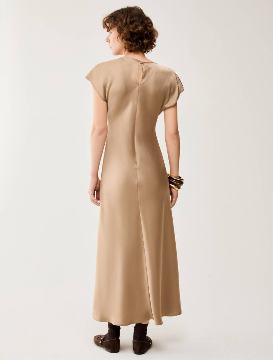 Double satin midi dress - SAND - Pennyblack - 3
