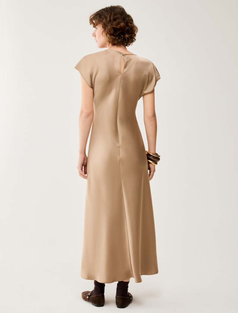 Double satin midi dress - SAND - pennyblack