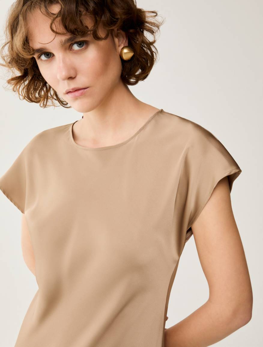 Double satin midi dress - SAND - Pennyblack - 4