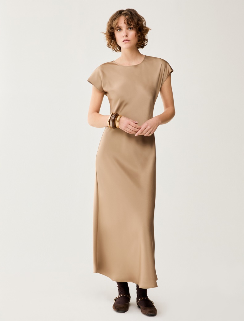 Double satin midi dress - SAND - pennyblack