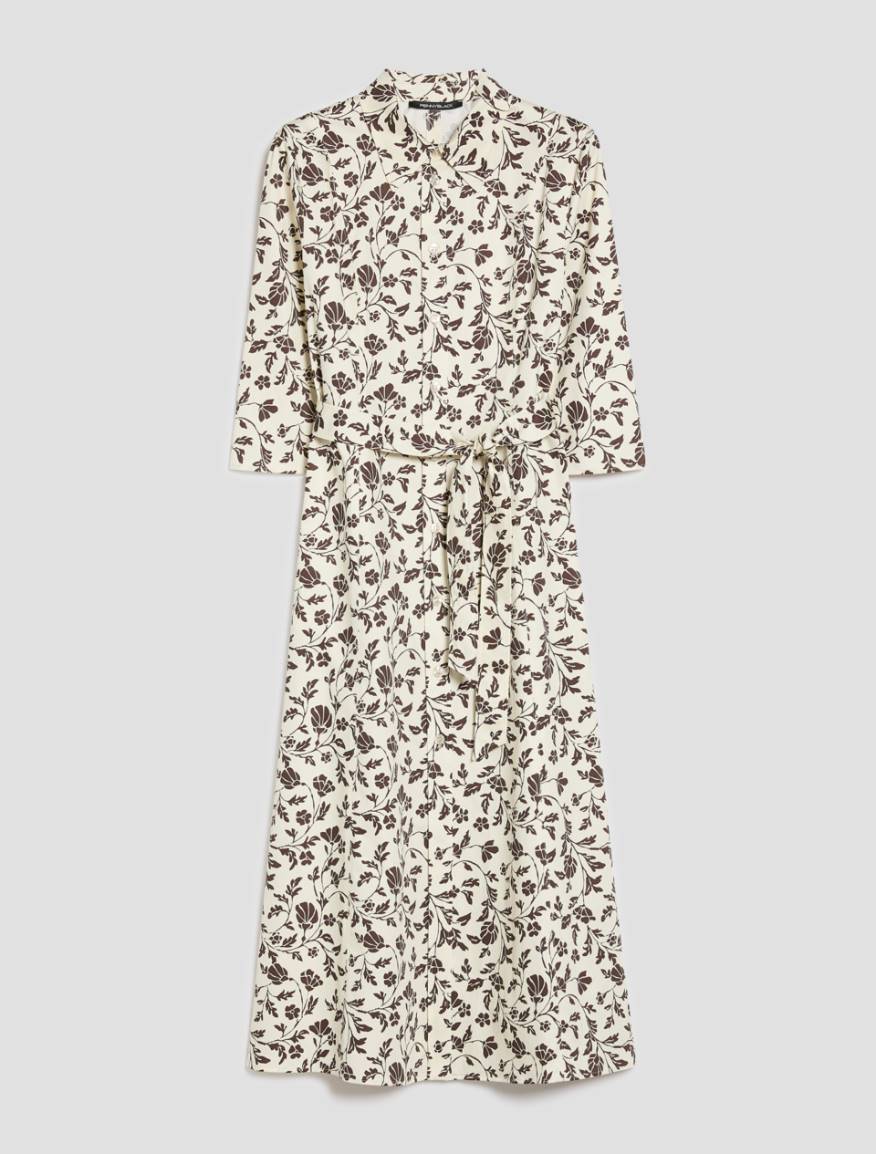 Cotton-satin midi shirt dress - IVORY - Pennyblack - 2
