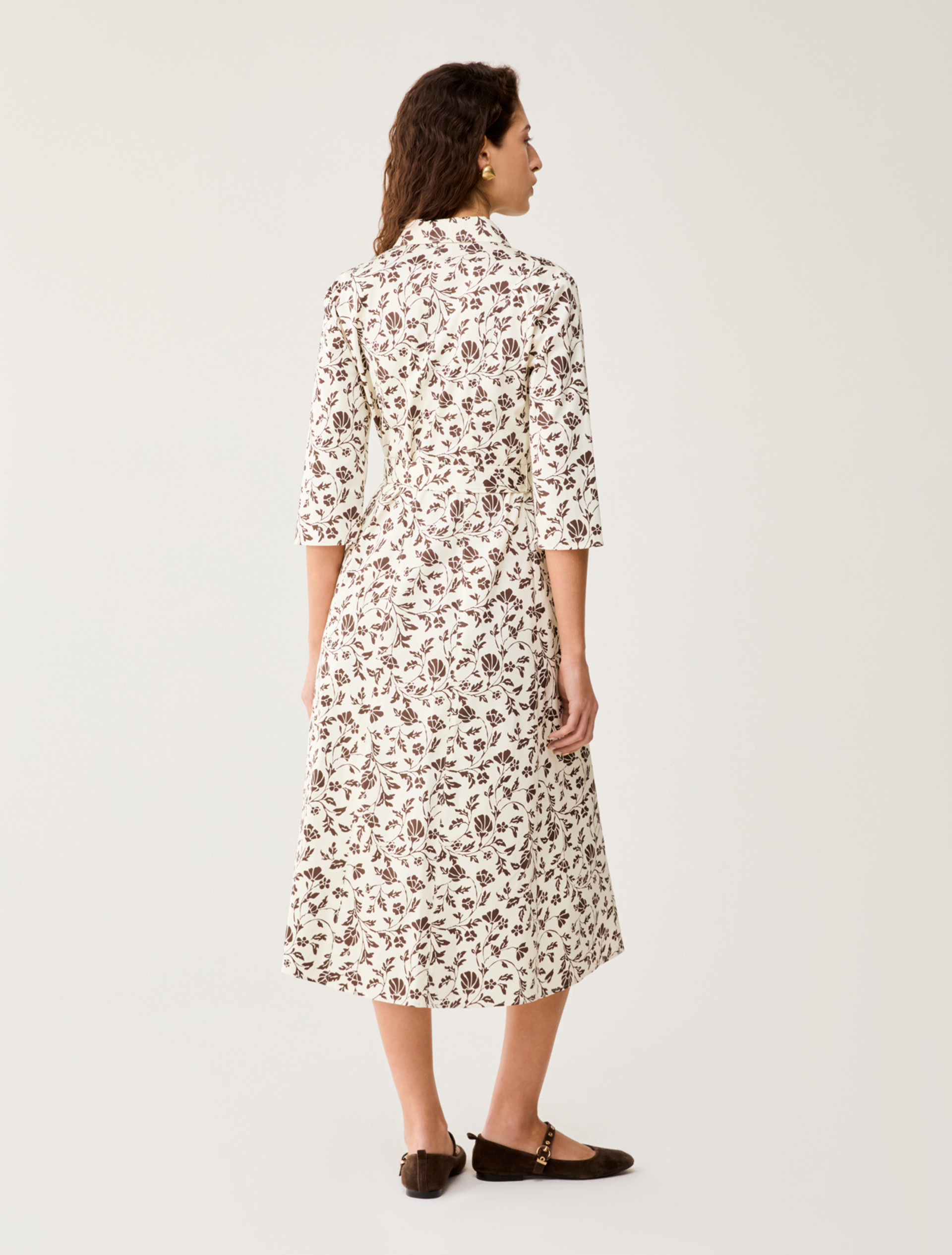 Cotton-satin midi shirt dress - IVORY - pennyblack