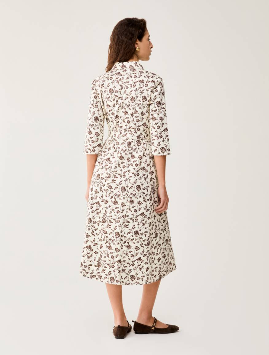 Cotton-satin midi shirt dress - IVORY - Pennyblack - 3