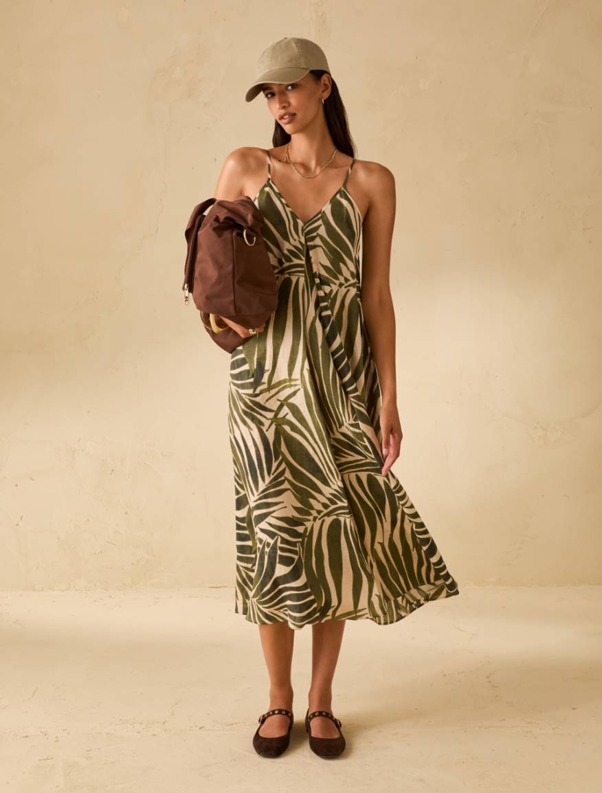 Printed linen midi dress - ROPE - Pennyblack - 6