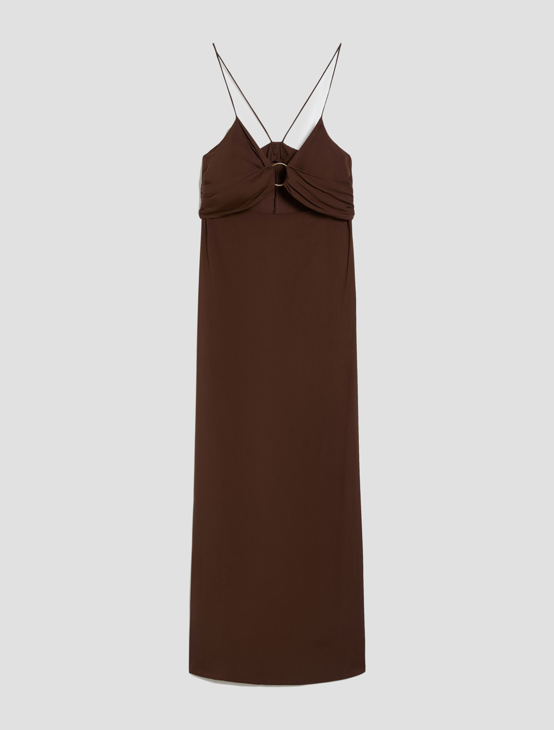 Cut-out dress in fluid twill - DARK BOWN - pennyblack