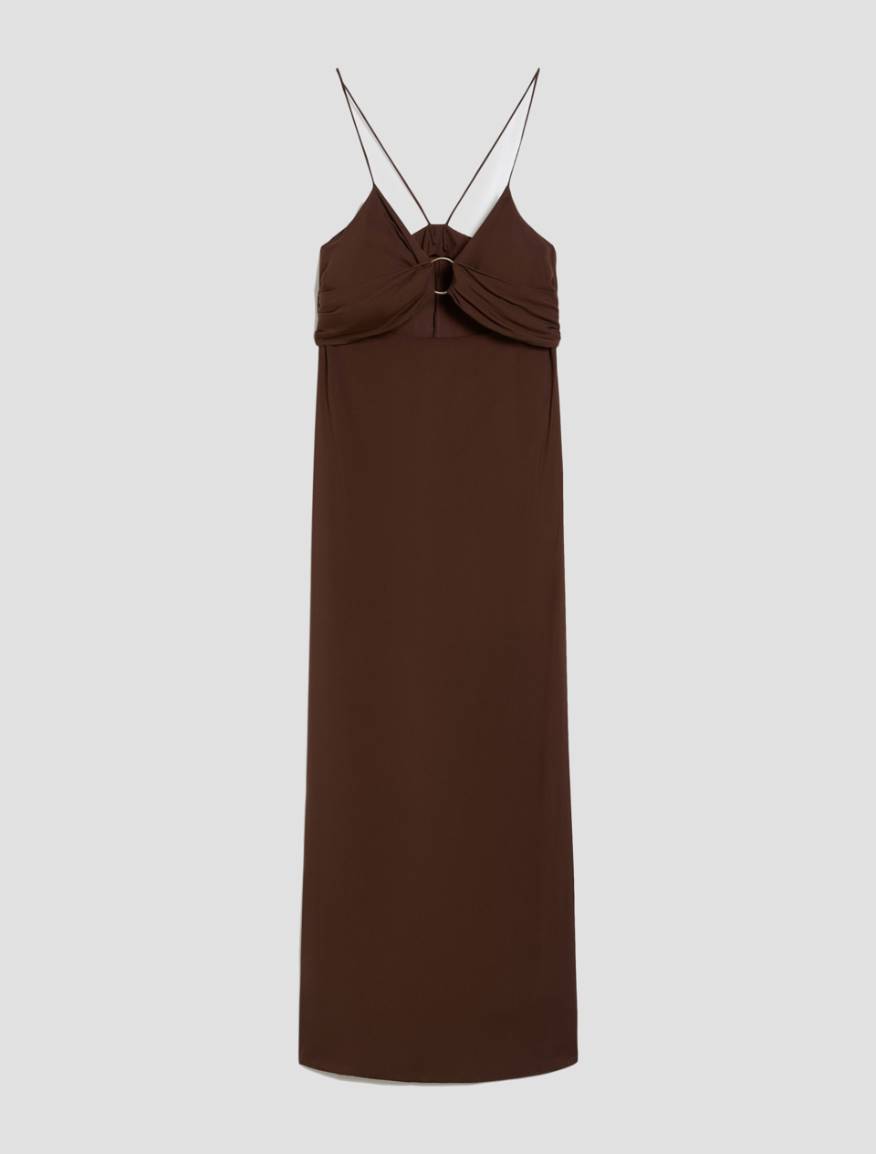 Cut-out dress in fluid twill - DARK BOWN - Pennyblack - 2
