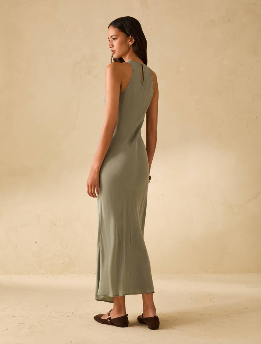 Flowing fabric dress - KAKI - Pennyblack - 3