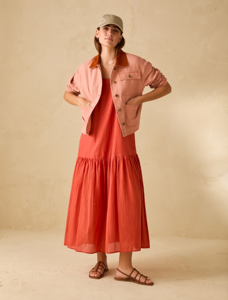 Cotton voile dress - LOBSTER - pennyblack