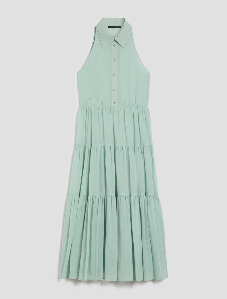 Cotton voile dress with flounces - WATER GREEN - pennyblack