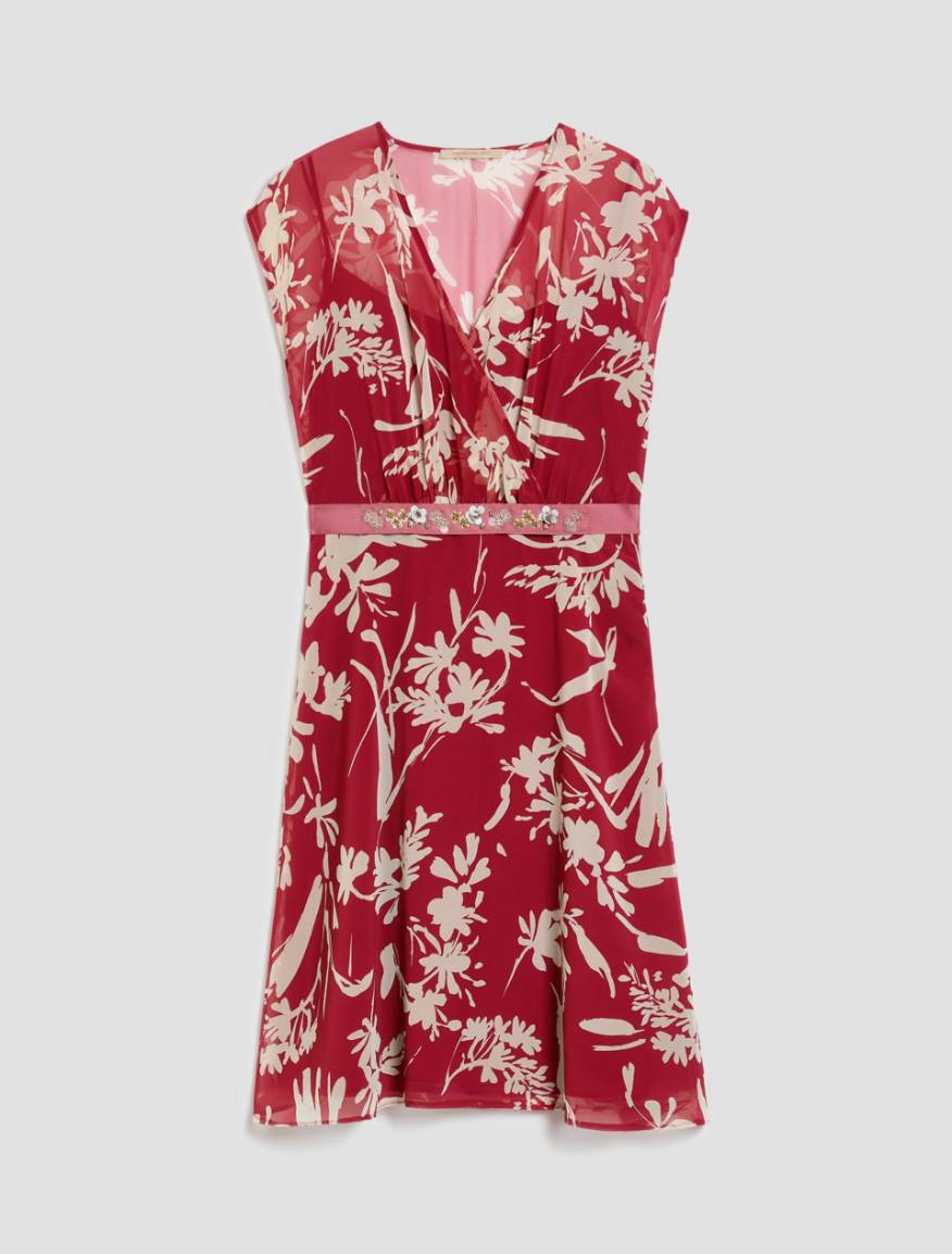 Dress in floral georgette - FUCHSIA - Pennyblack - 2