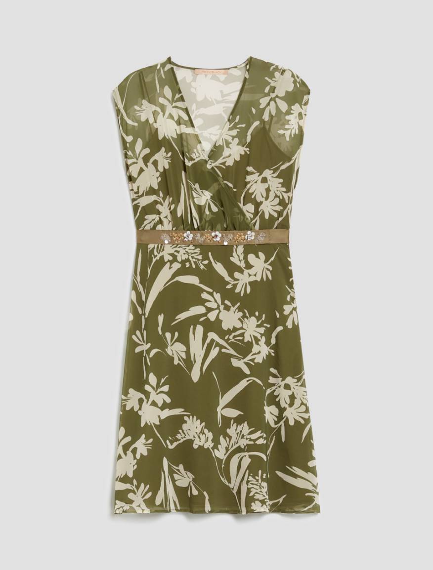 Dress in floral georgette - GREEN - Pennyblack - 2