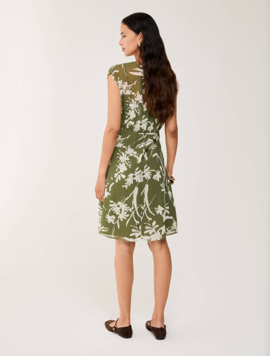 Dress in floral georgette - GREEN - Pennyblack - 3