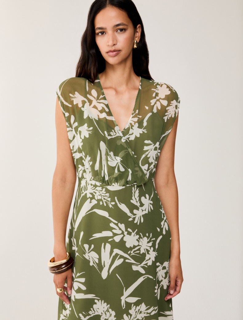 Dress in floral georgette - GREEN - pennyblack
