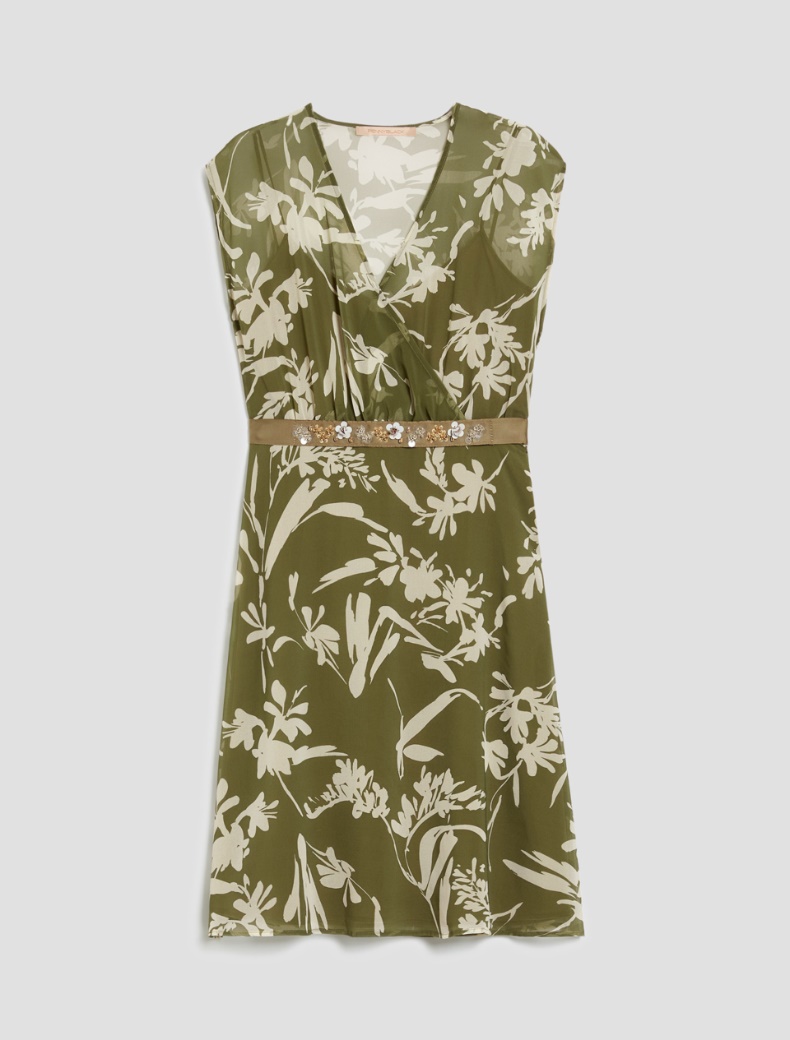 Dress in floral georgette - GREEN - pennyblack