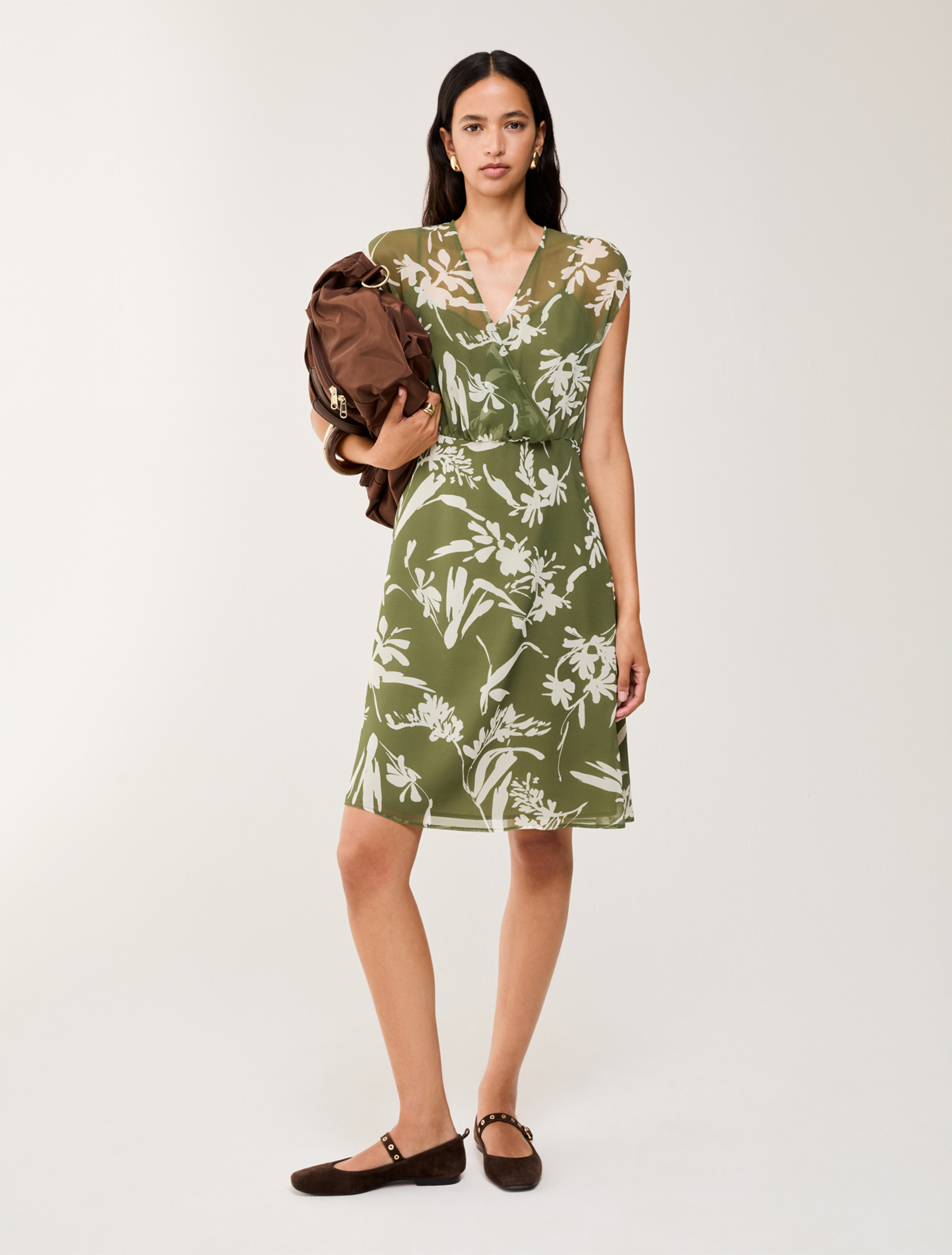 Dress in floral georgette - GREEN - pennyblack
