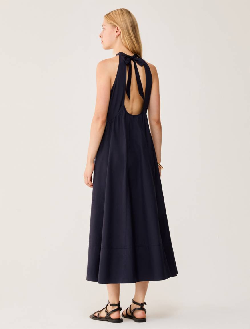 Poplin halterneck dress - NAVY - Pennyblack - 3