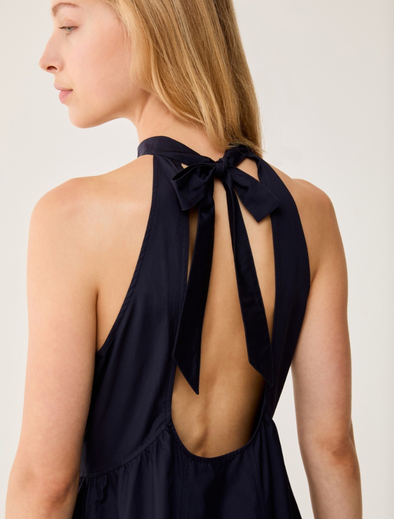 Poplin halterneck dress - NAVY - pennyblack