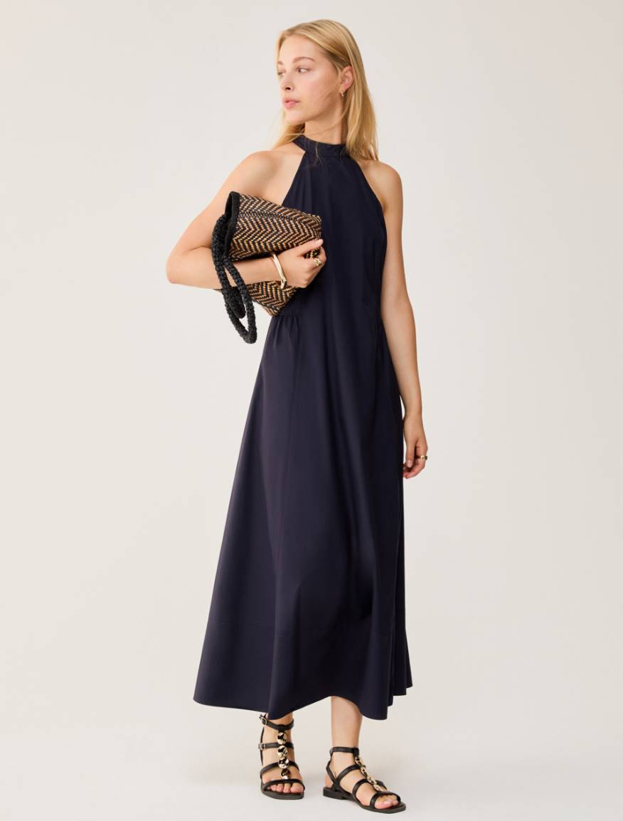 Poplin halterneck dress - NAVY - Pennyblack - 5
