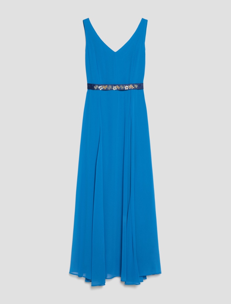 Long georgette dress - TURQUOISE - pennyblack