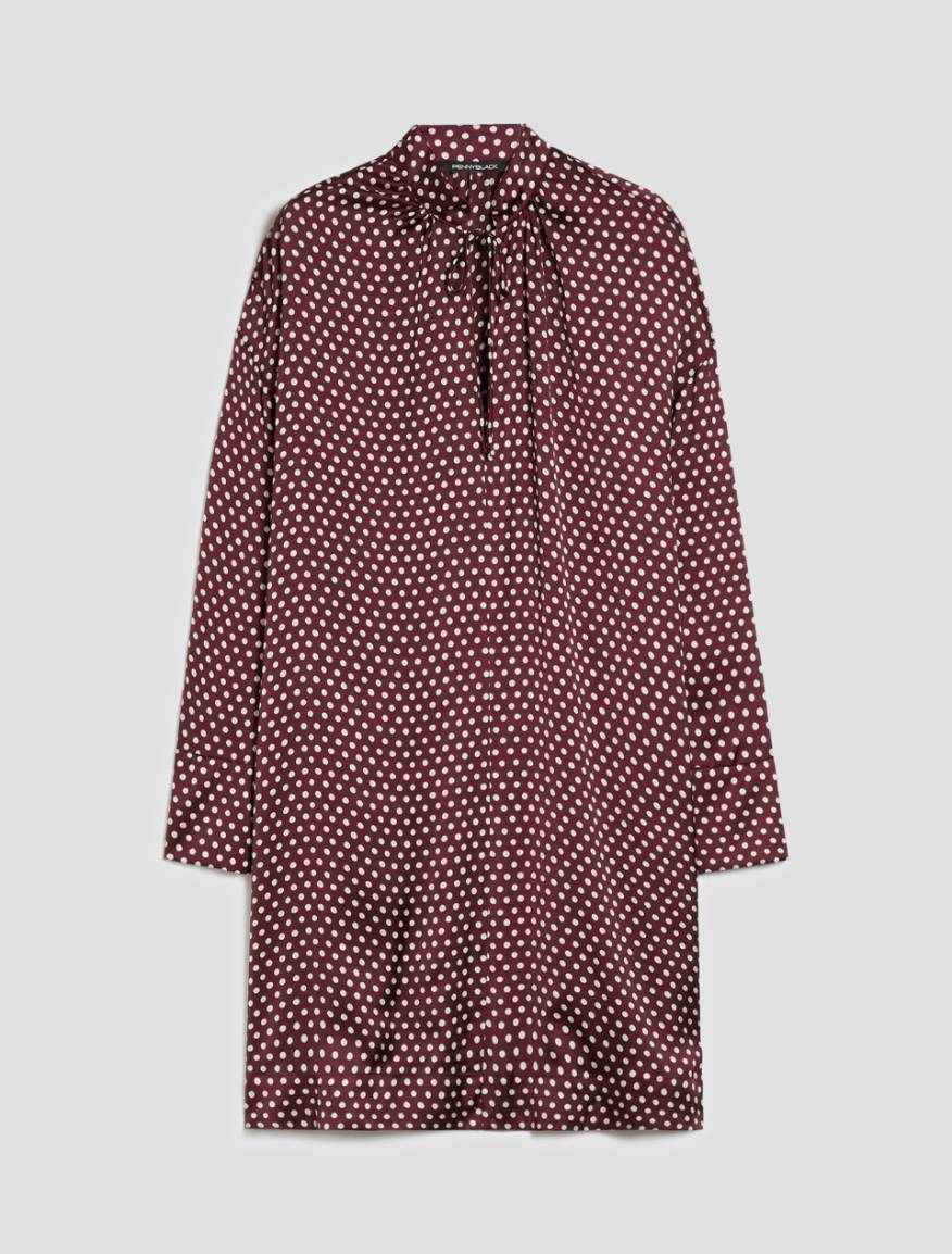 Polka-dot satin dress - BORDEAUX - Pennyblack - 2