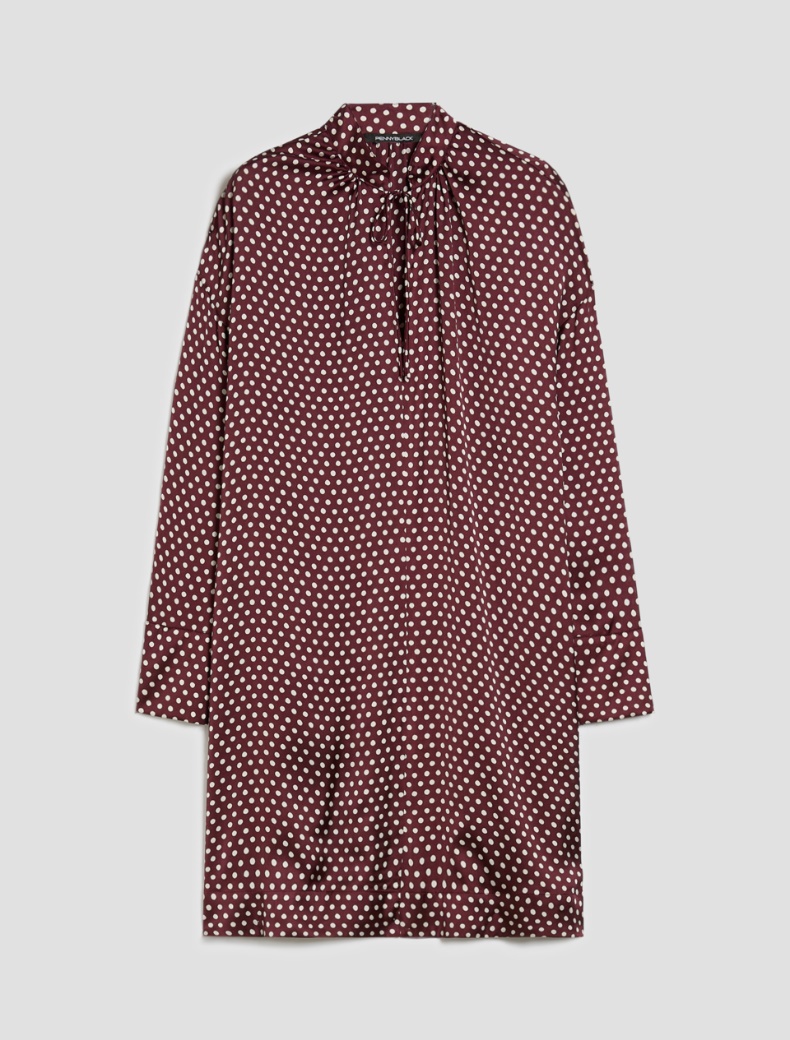 Polka-dot satin dress - BORDEAUX - pennyblack