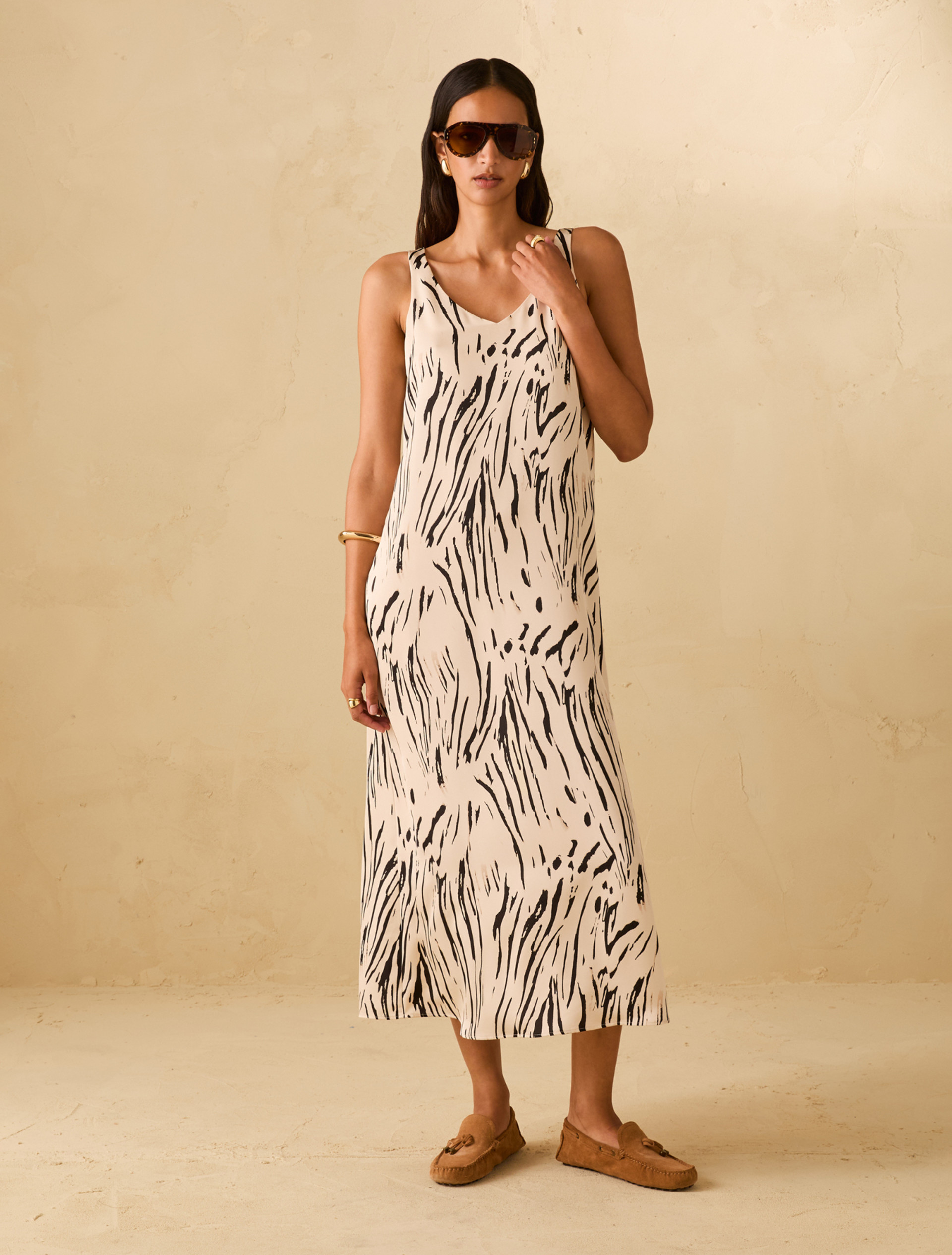 Double satin midi dress - IVORY - pennyblack