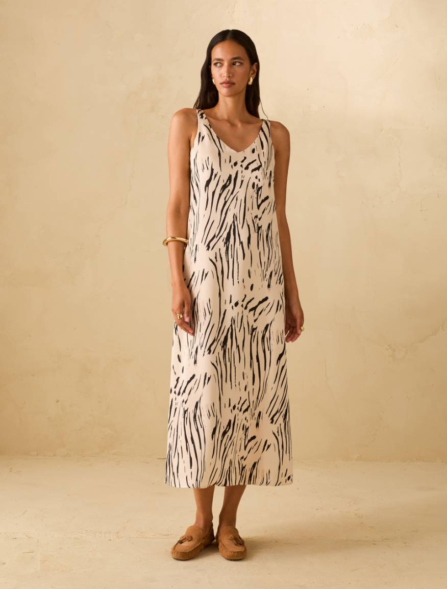 Double satin midi dress - IVORY - Pennyblack