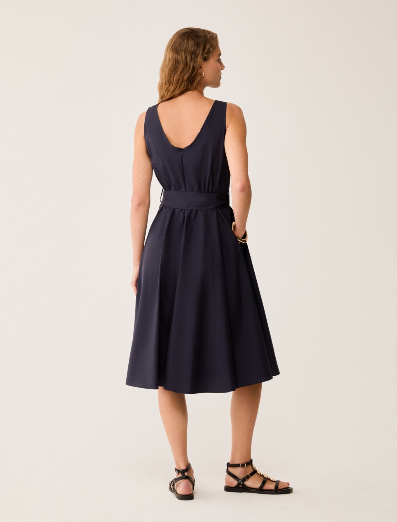Fit & flare poplin dress - NAVY - pennyblack