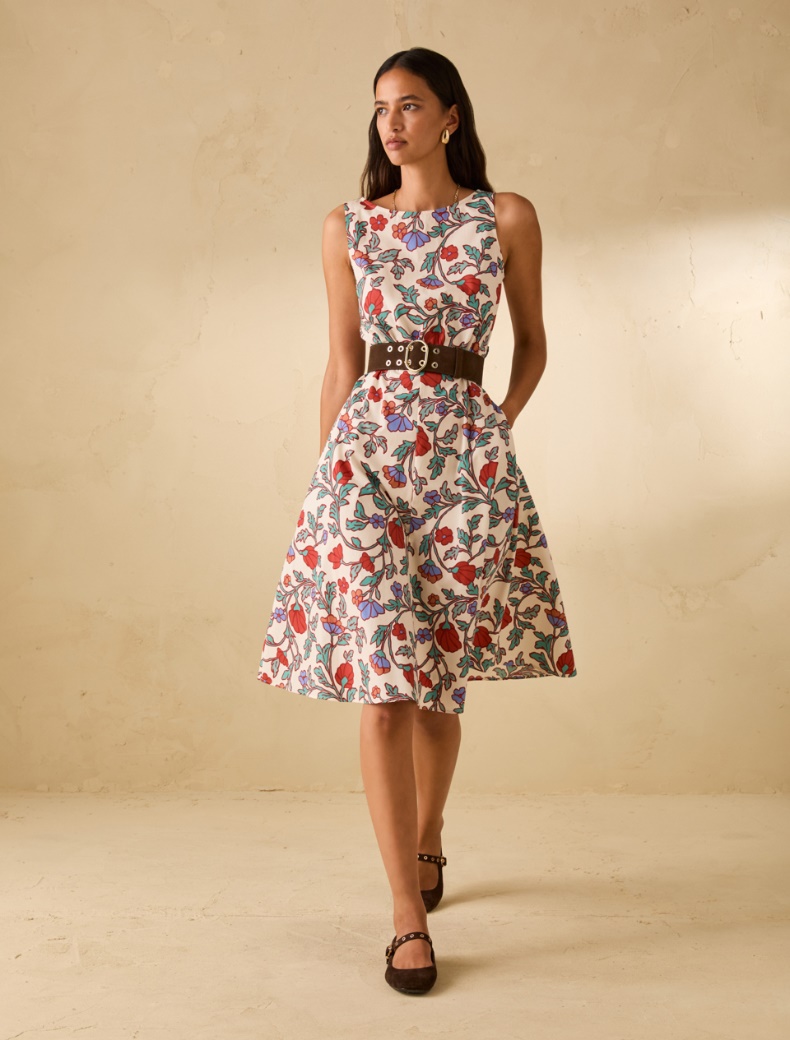 Fit & flare poplin dress - WHITE - pennyblack