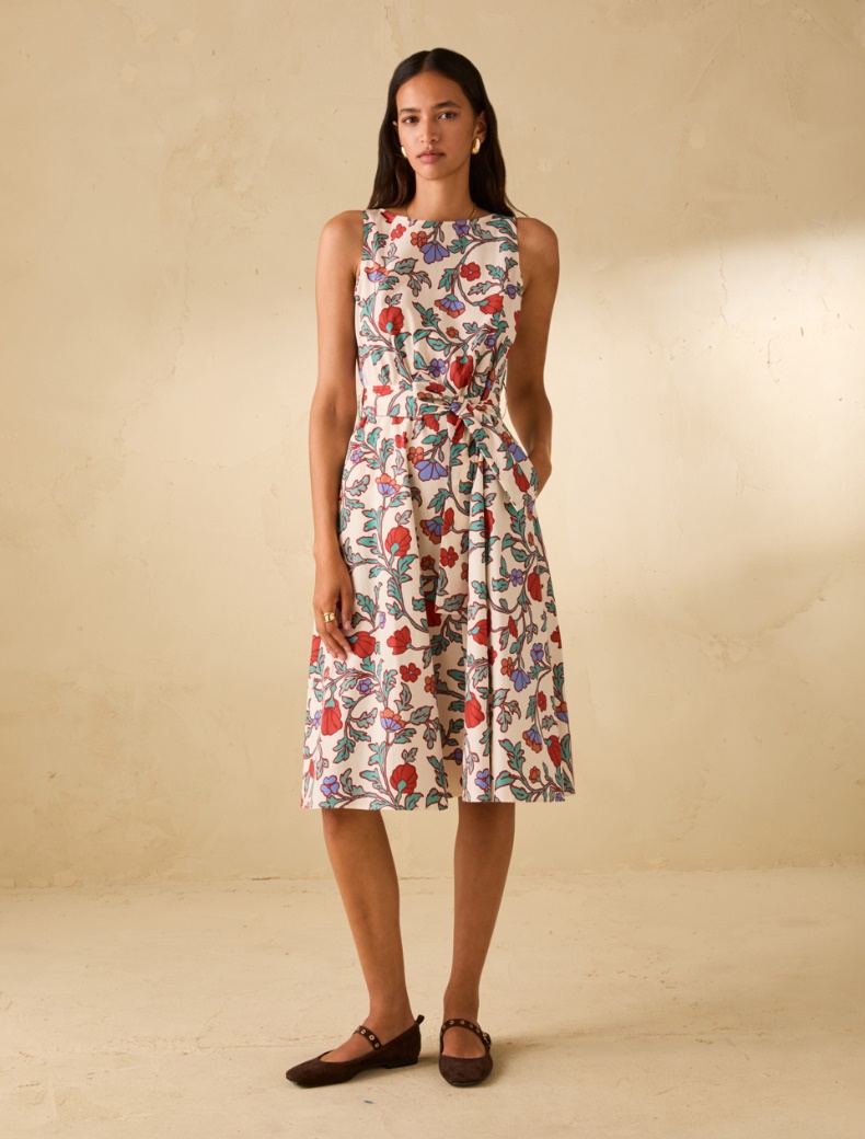 Fit & flare poplin dress - WHITE - pennyblack