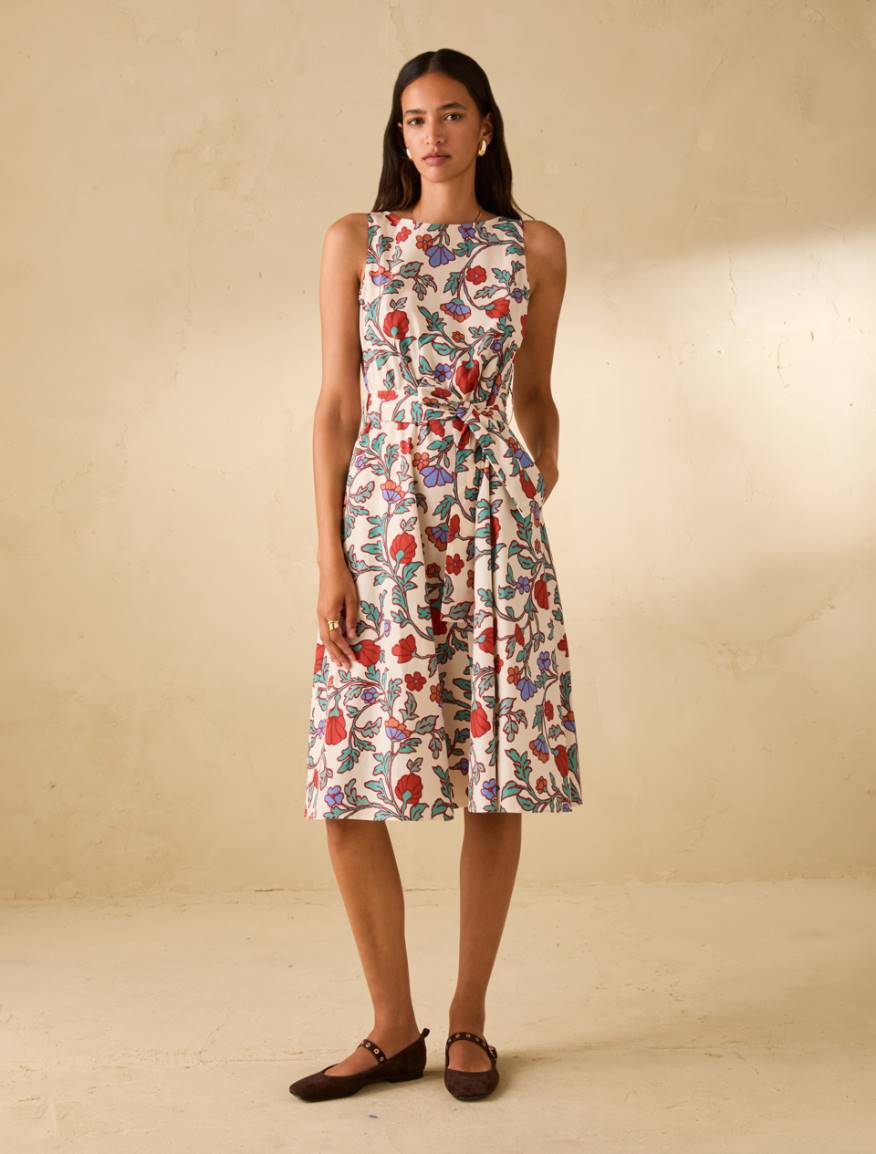 Fit & flare poplin dress - WHITE - Pennyblack